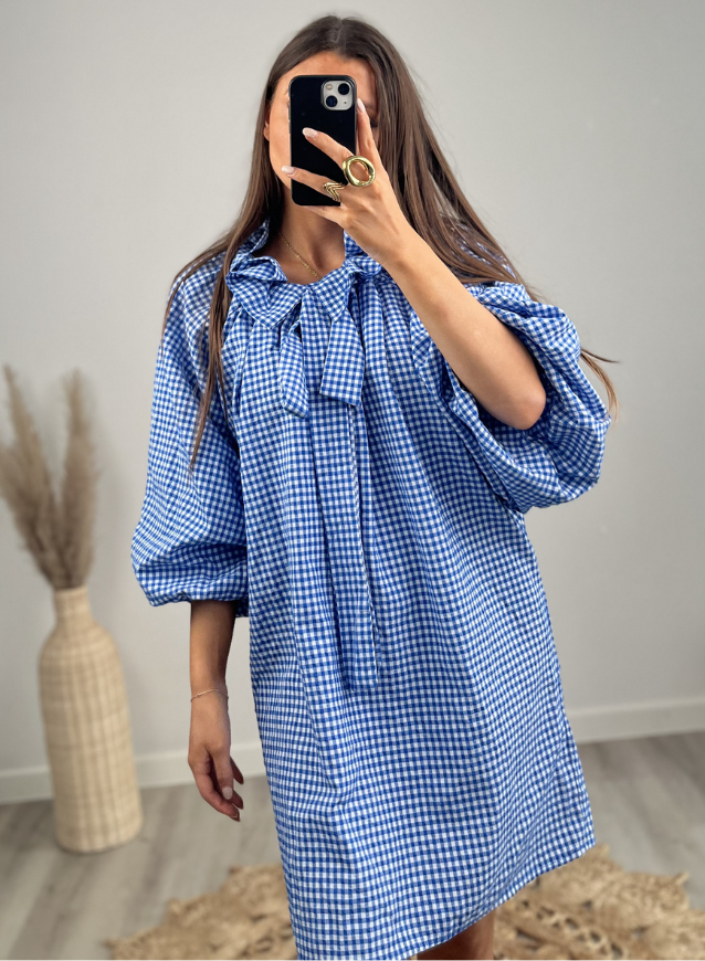 ELIN - Vichy kleedje Blauw