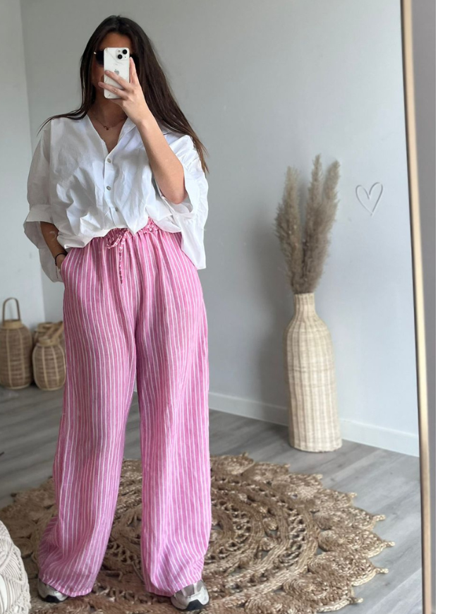 ELISA - Striped Pants Roze