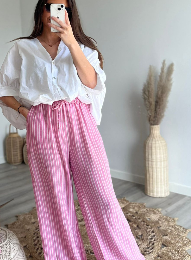 ELISA - Striped Pants Roze