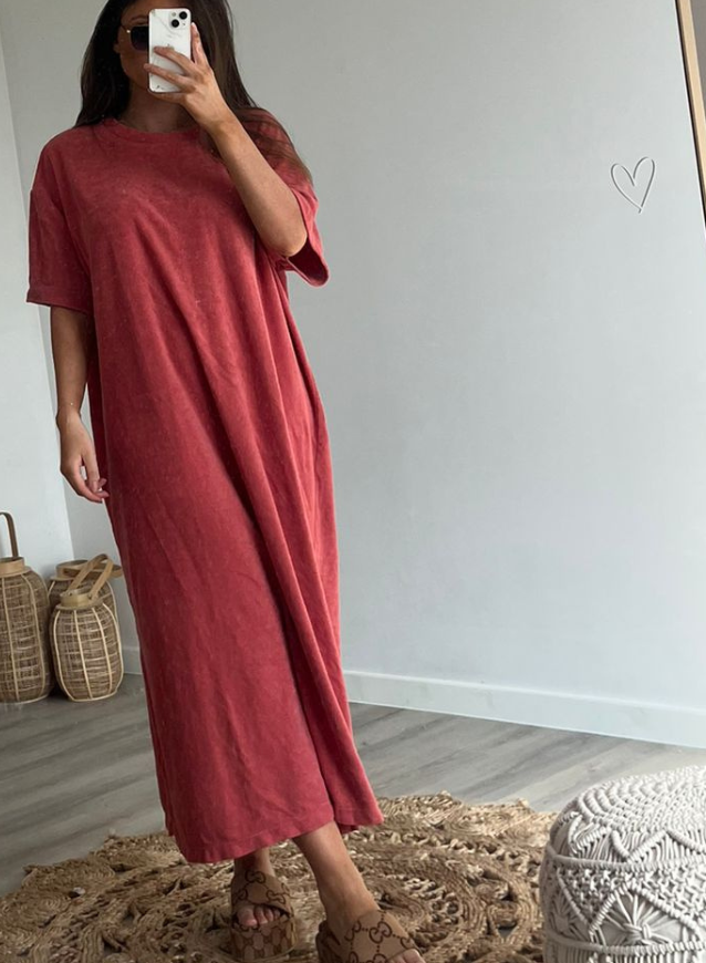 KAROLIEN - Spons Dress Terracotta