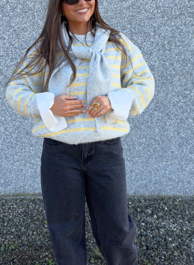 Liselotte- Trui Geel/Grijs