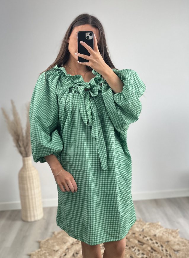 ELIN - Vichy-Kleid grün
