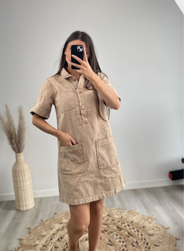 LOUA – Jeanskleid Schoko