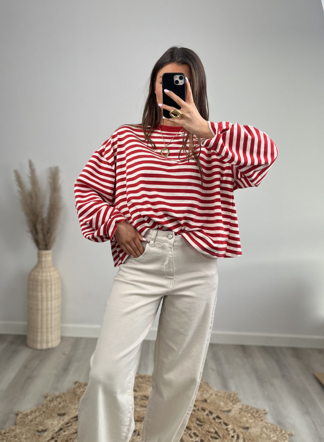 Longsleeve rood met rugdetail