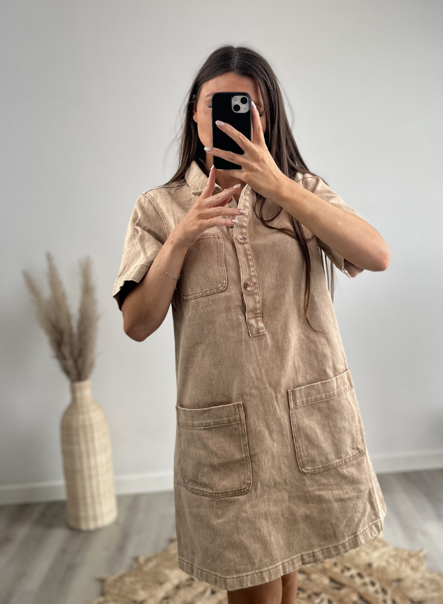 LOUA – Jeanskleid Schoko