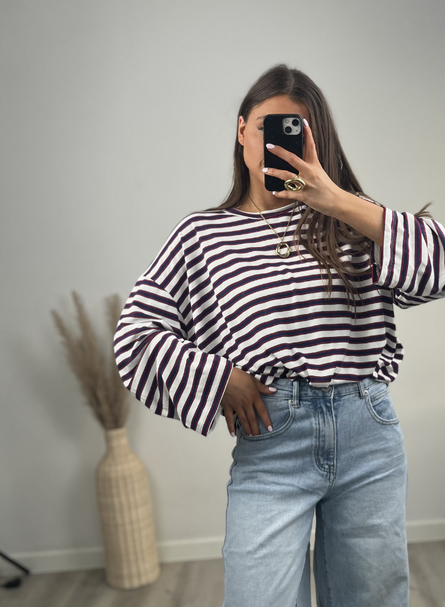 Longsleeve Navy/Rood