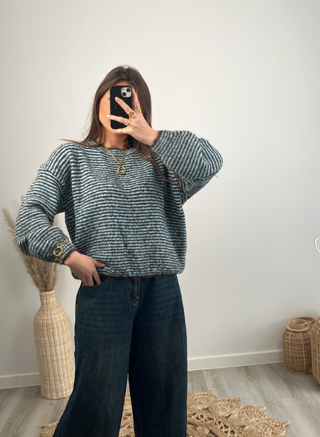 MAE - Striped Sweater Blauw