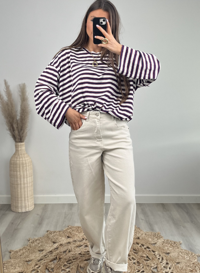 Longsleeve Navy/Rood