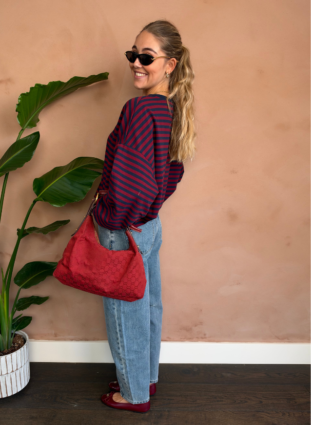 CAMILLE - Sweater Navy/Bordeaux