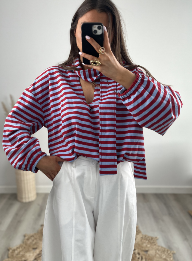 ANNABEL - Rood/Blauw incl sjaaltje