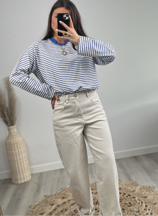 CAROLIEN - Longsleeve Blauw