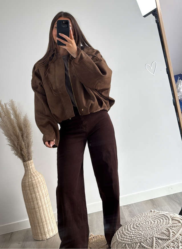 Suède jacket choco