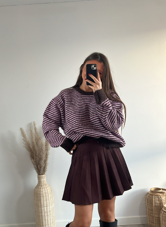 FLEUR - Streepjestrui Roze- Bruin