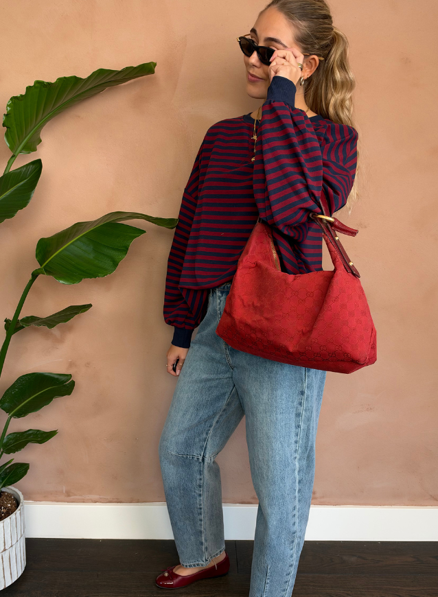 CAMILLE - Sweater Navy/Bordeaux