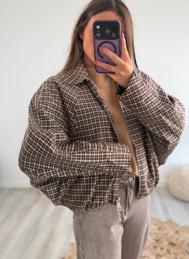 AMELIA - Check Bomber Jacket
