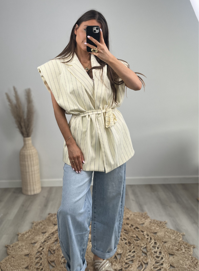 Mouwloze Blazer Geel