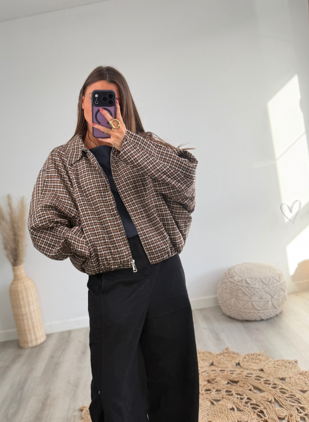 AMELIA - Check Bomber Jacket