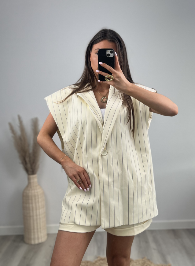 Mouwloze Blazer Geel