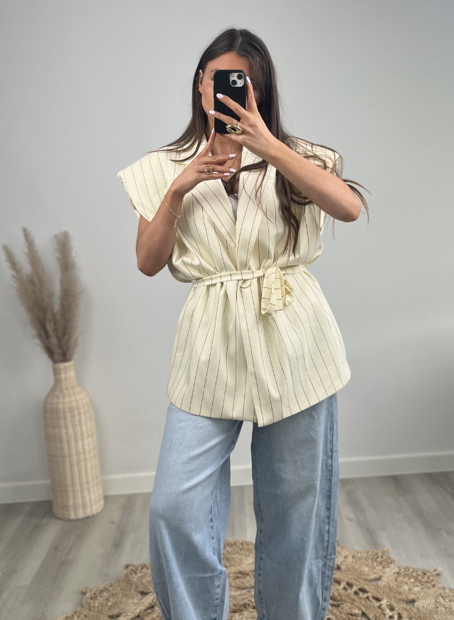 Mouwloze Blazer Geel