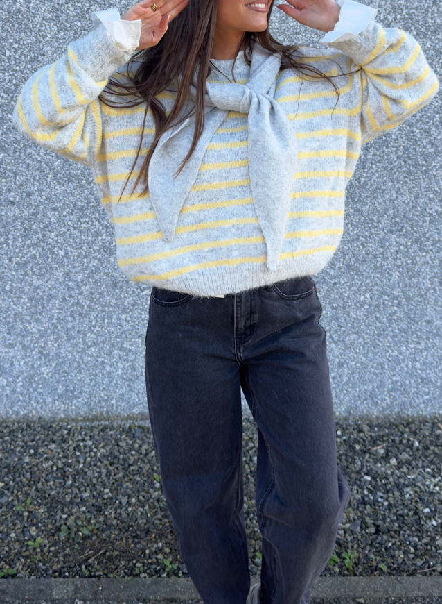 Liselotte- Trui Geel/Grijs