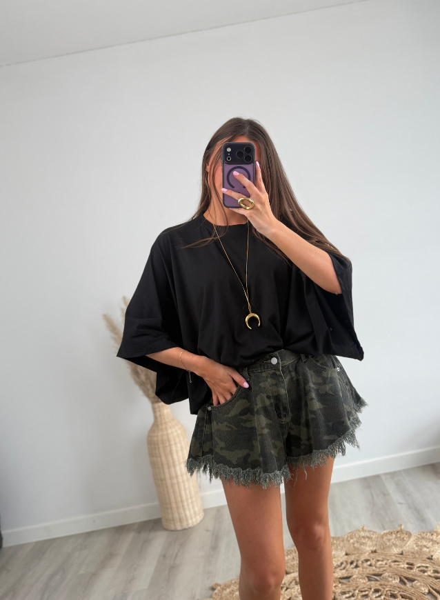 LOUISE - Jeansshort Camouflage