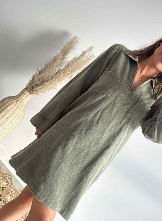 MIRTE - Kaki Jeanskleedje