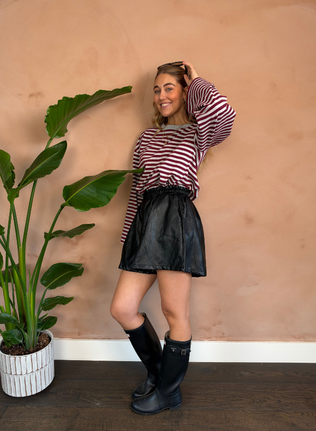 PIPPA - Longsleeve Grey/Bordeaux Gewatteerd