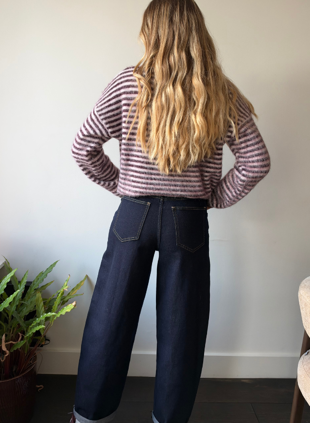 ELLI - Striped Knit Burgundy