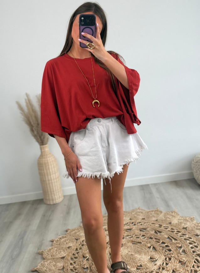 LOUISE - Jeansshort Wit