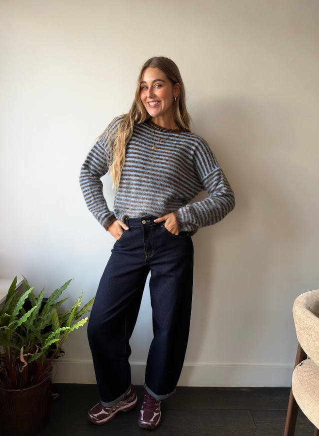 ELLI - Striped Knit Blue