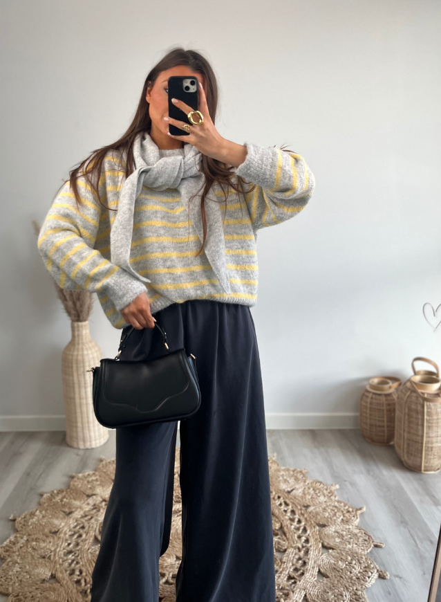 Liselotte- Trui Geel/Grijs