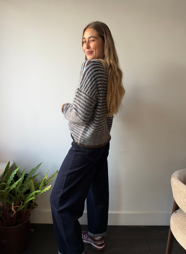 ELLI - Striped Knit Blue