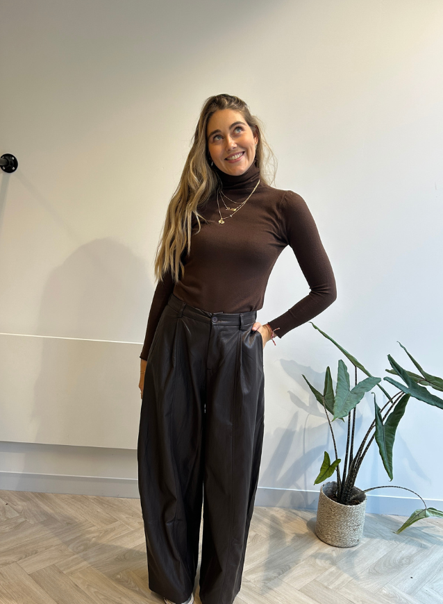 JOJO - PU broek Choco