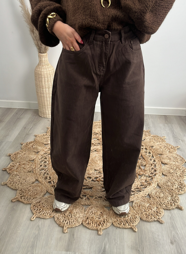 Wide leg Jeans Bruin