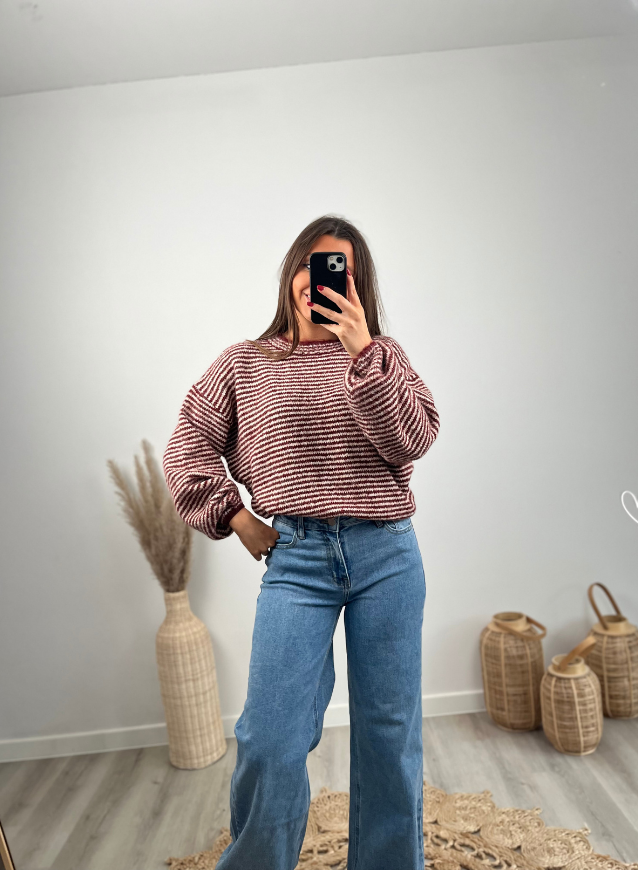 MAE - Striped Sweater Wine