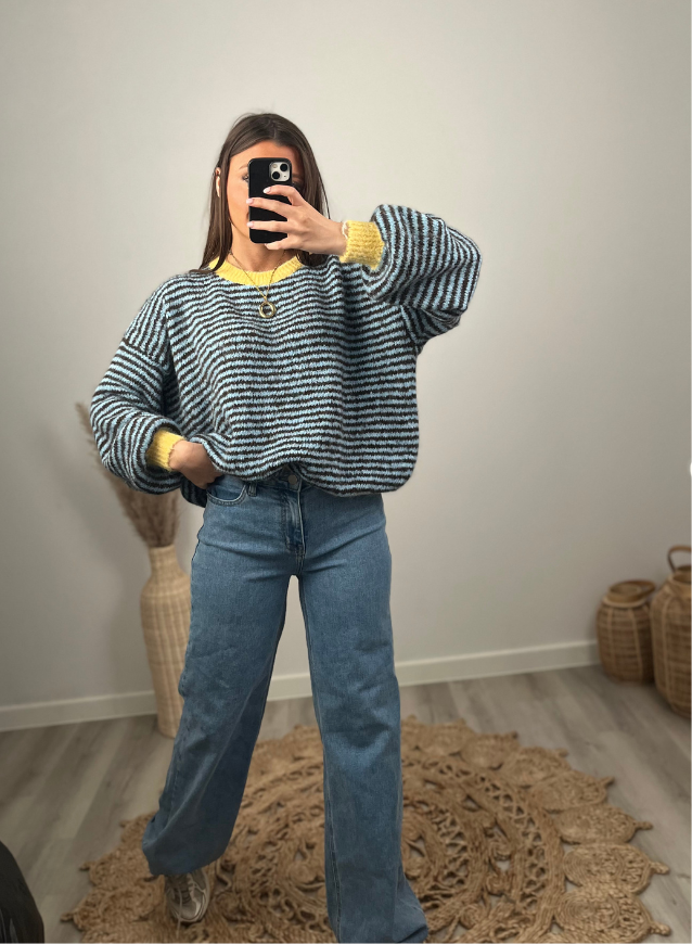 Carlijn - Trui Blauw/geel