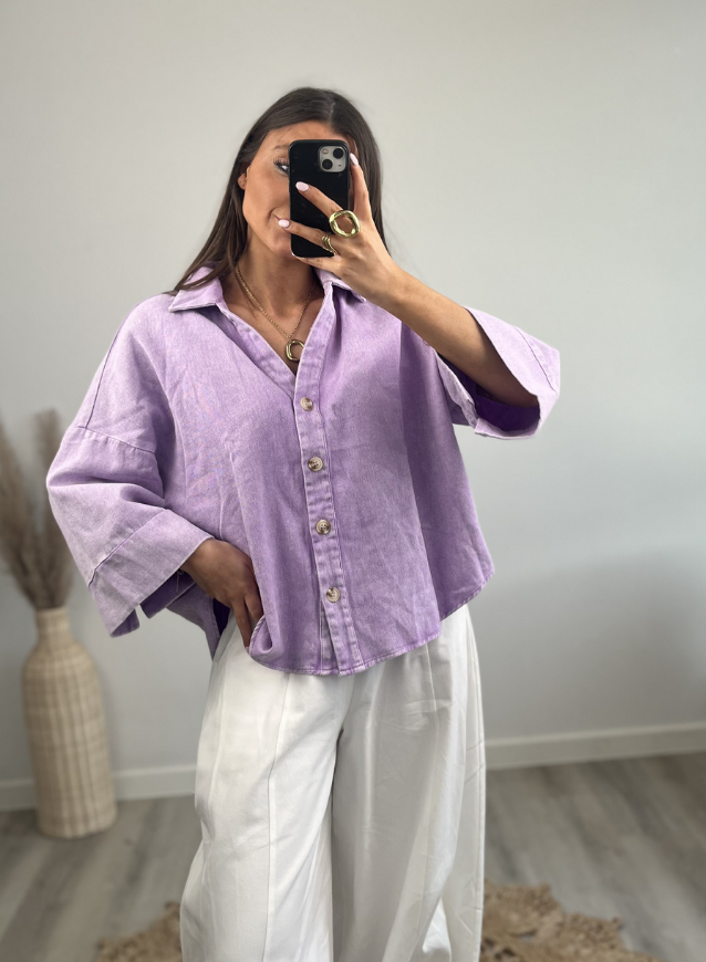 Jeanshemd Lila