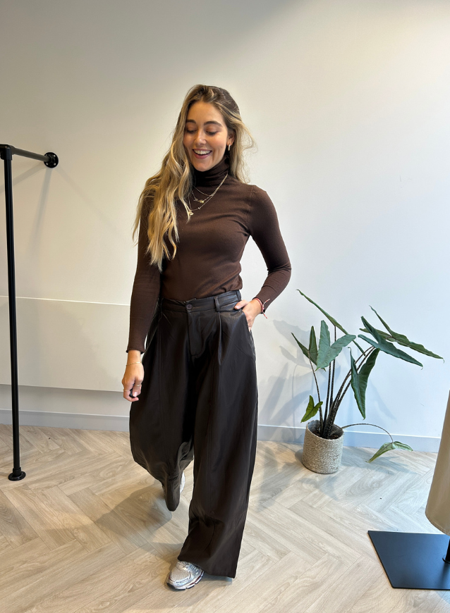 JOJO - PU broek Choco