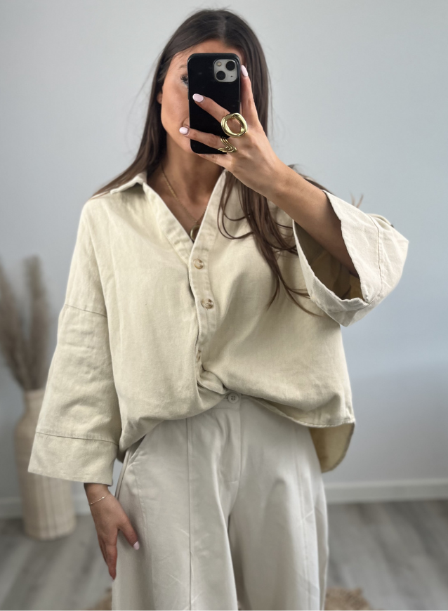 Jeanshemd Beige