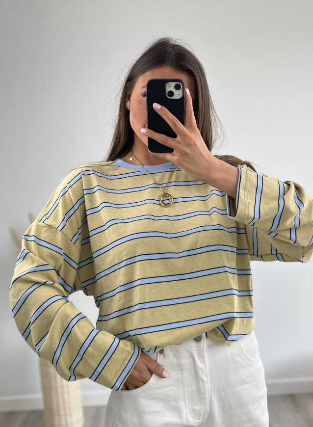 CELINE - Longsleeve Mosterdgeel