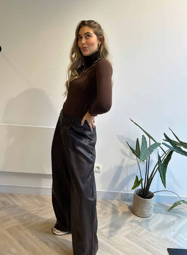 JOJO - PU broek Choco