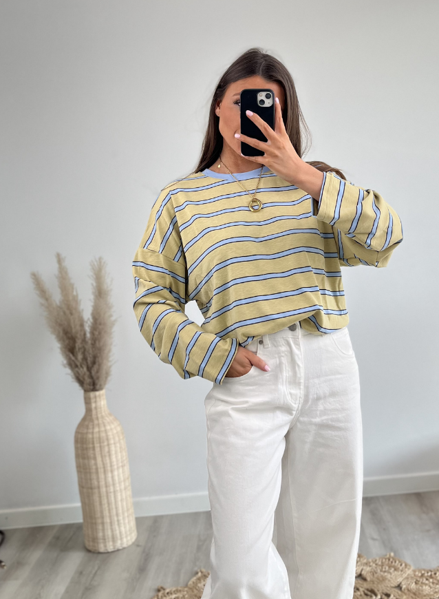 CELINE - Longsleeve Mosterdgeel
