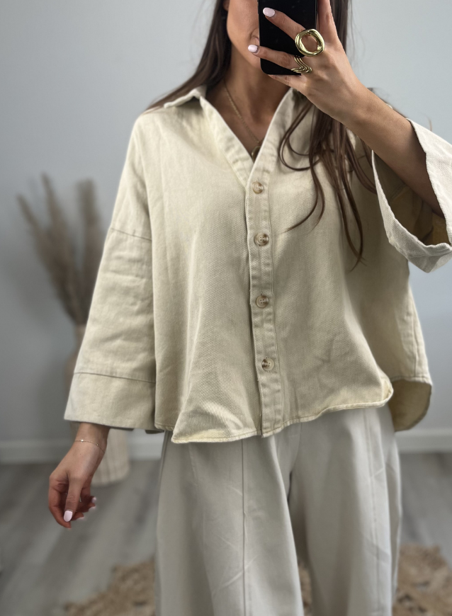 Jeanshemd Beige
