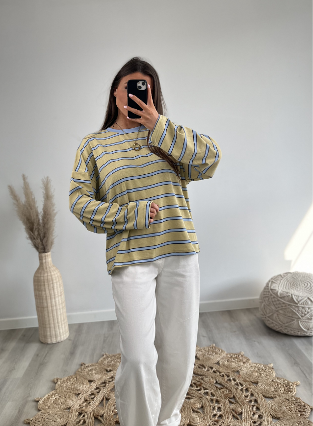 CELINE - Longsleeve Mosterdgeel