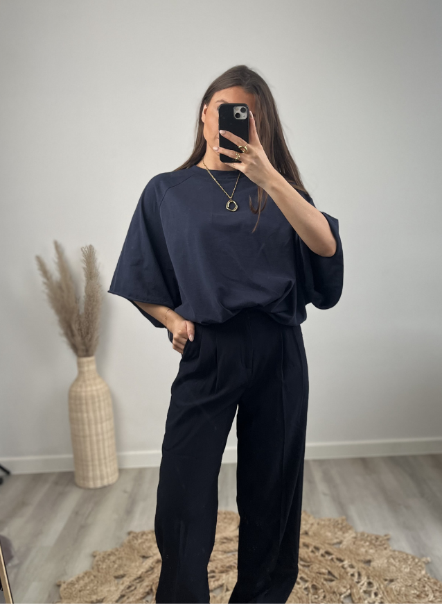 LAURA - Oversized Tee Marine