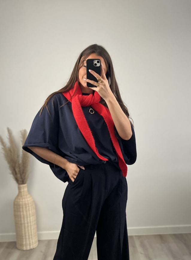 LAURA - Oversized Tee Marine