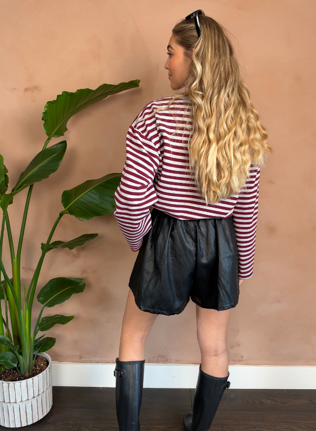 PIPPA - Longsleeve Grey/Bordeaux Gewatteerd