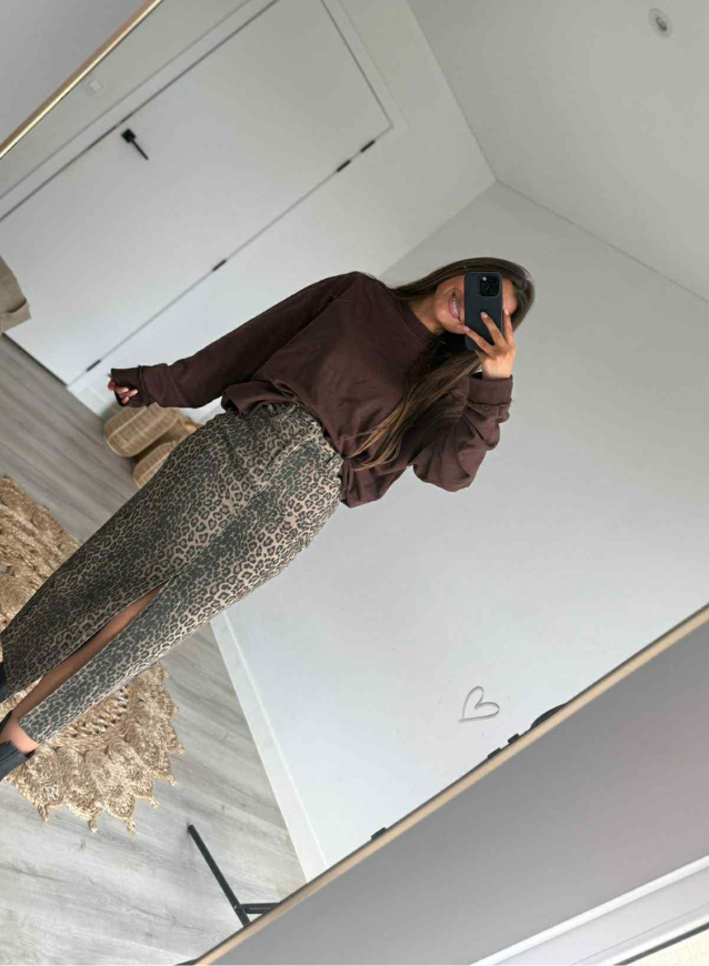 Amina - Jeans Leopard Rok
