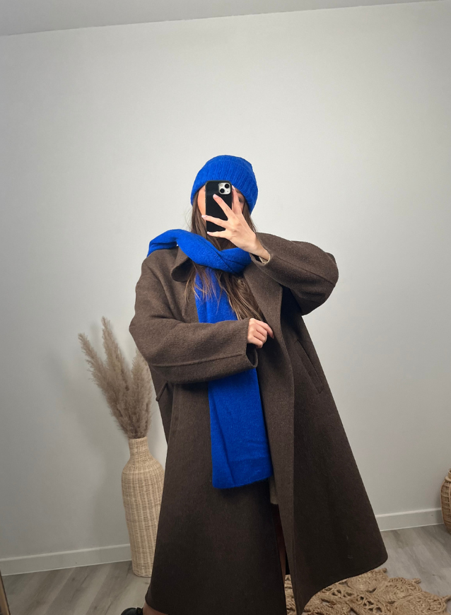 Set muts + sjaal blauw