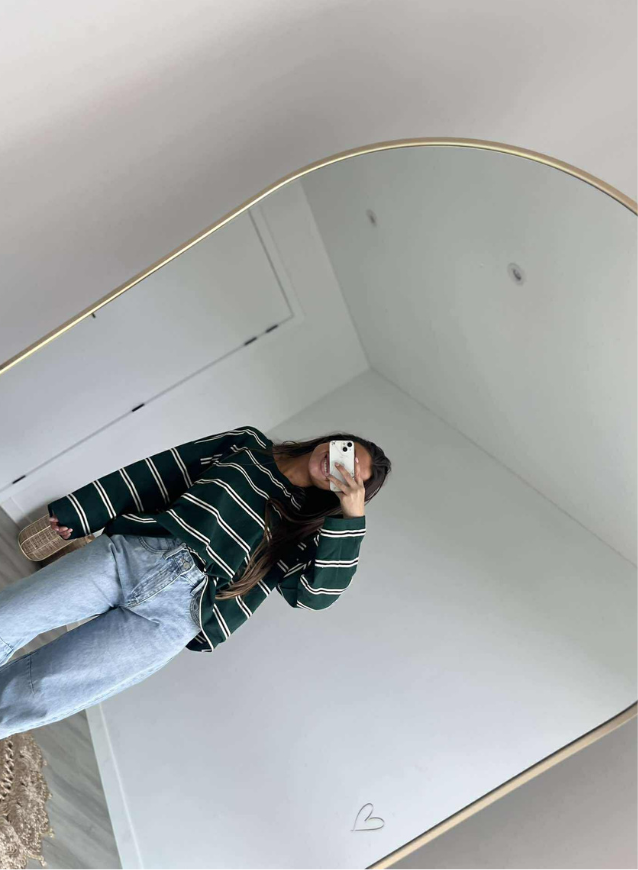 KARLIEN - Striped Sweater Groen